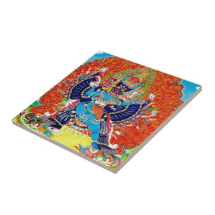 Azulejo De Cerâmica Deus da morte de Vajrabhaivara Yamantaka oriental 