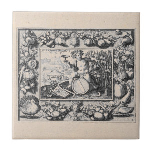Azulejo De Cerâmica Deus do Baco do vinho