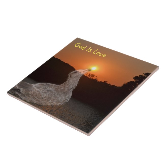 Azulejo De Cerâmica Deus é amor sunset (Lateral)