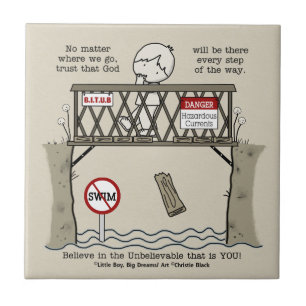 Azulejo De Cerâmica Deus Estará Lá