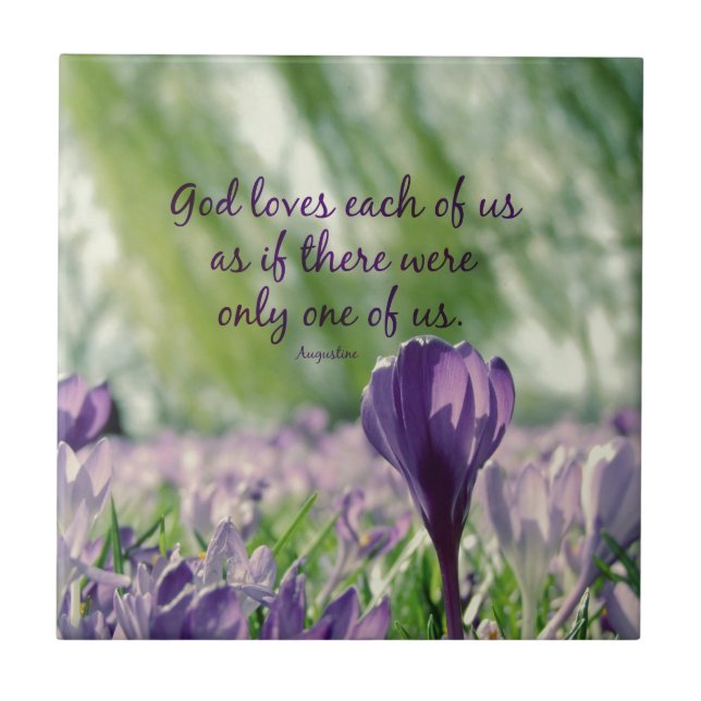 Azulejo De Cerâmica Deus Inspiracional ama cada uma das nossas citaçõe (Frente)