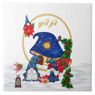 Azulejo De Cerâmica Deus Jul Gnomos Suecos 