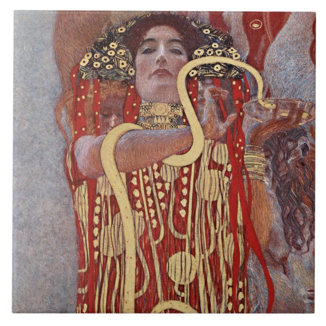 Azulejo De Cerâmica Deusa da Saúde, Higieia (Salus), Gustav Klimt (Frente)