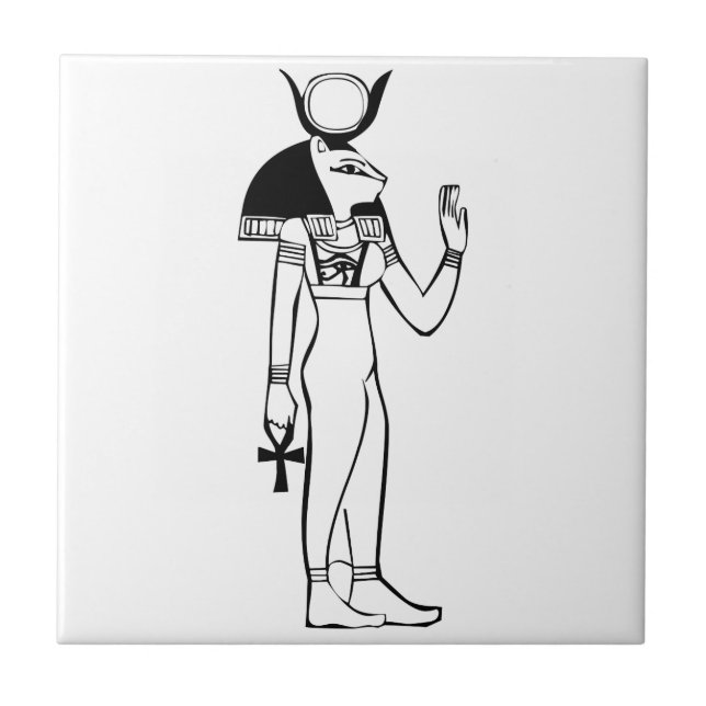 Azulejo De Cerâmica Deusa, hieróglifo egípcio (Frente)