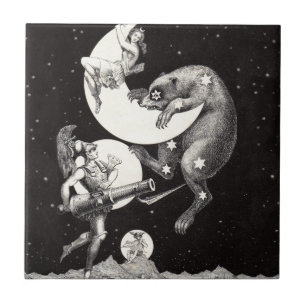 Azulejo De Cerâmica Deusa Lunar Celestial Antiga & Ursa Maior