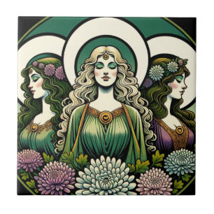 Azulejo De Cerâmica Deusa Tripla