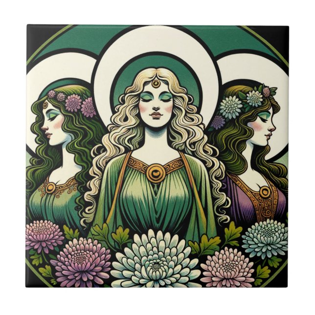 Azulejo De Cerâmica Deusa Tripla (Frente)
