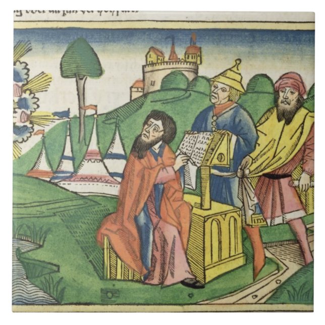 Azulejo De Cerâmica Deuteronomy: Frontispiece em que o deus faz o L (Frente)