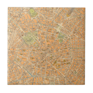 Azulejo De Cerâmica Di Milão de Pianta - mapa de Milão, Italia