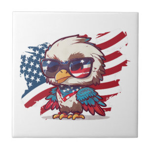 Azulejo De Cerâmica Dia 4 de julho da independência das águias-america
