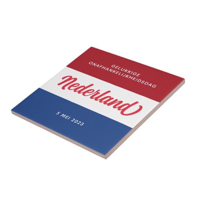 Azulejo De Cerâmica Dia da Independência Holandesa Bandeira Nacional (Lateral)