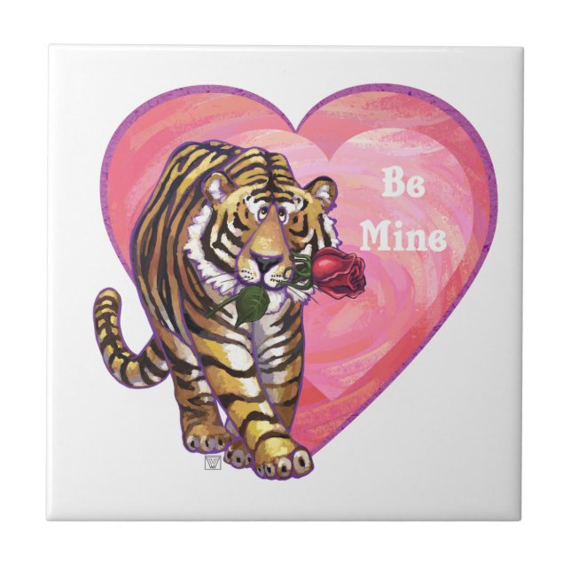 Azulejo De Cerâmica Dia de os namorados Tiger (Frente)