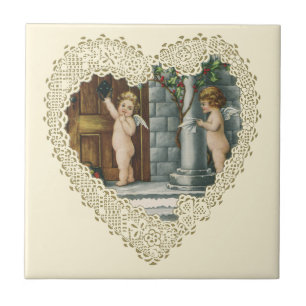 Azulejo De Cerâmica Dia de os namorados Vitoriano, Anjos de Vintagem c