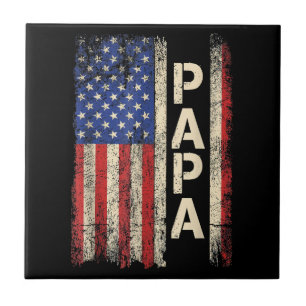 Azulejo De Cerâmica Dia de os pais De Bandeiras Do Papa Americano Para