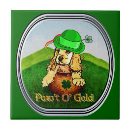 Azulejo De Cerâmica Dia de São Patrício do Cocker Spaniel