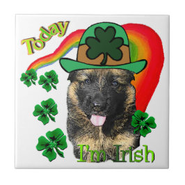 Azulejo De Cerâmica Dia de São Patrício german shepherd