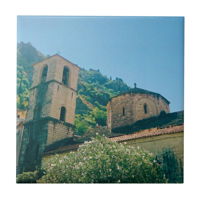 Azulejo De Cerâmica Dia de Verão em Kotor - Montenegro (Frente)