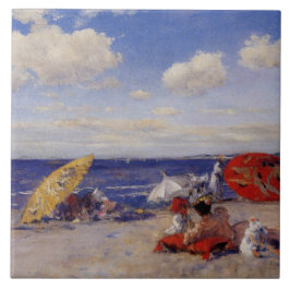 Azulejo De Cerâmica Dia de Verão na praia (Paisagem de praia)