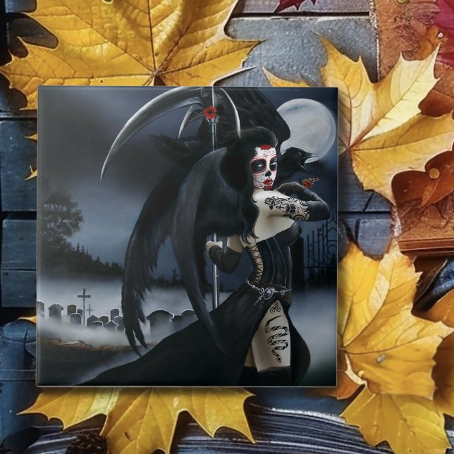 Azulejo De Cerâmica Dia do Anjo Morto (Criador carregado)