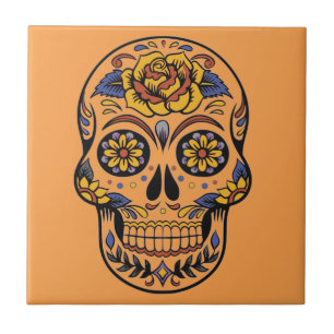 Azulejo De Cerâmica Dia do crânio mexicano dos mortos