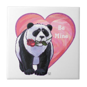 Azulejo De Cerâmica Dia dos namorados do urso de panda