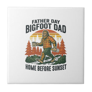 Azulejo De Cerâmica Dia dos Pais Camisa Bigfoot Pai O Homem O Mito O 