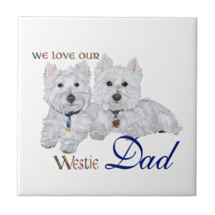 Azulejo De Cerâmica Dia dos Pais Westie