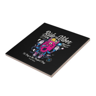 Azulejo De Cerâmica Dia perfeito para ser feliz   Monstro engraçado em