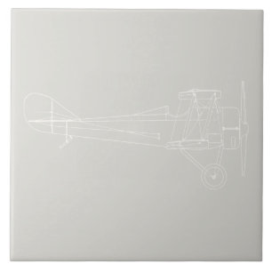 Azulejo De Cerâmica Diagrama Antiquado do Avião Color PERSONALIZADO da