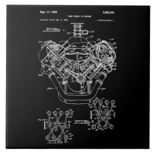 Azulejo De Cerâmica Diagrama Blueprint de Blocos do Mecanismo de Vinta