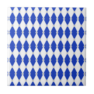 Azulejo De Cerâmica Diamante Azul Arlequim Formas Geométricas