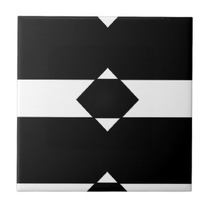 Azulejo De Cerâmica Diamante preto e branco em forma de