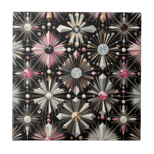 Azulejo De Cerâmica Diamante Rosa Meados do Século Moderno