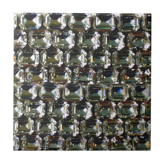 Azulejo De Cerâmica Diamantes, elegante padrão de gemstones antigos (Frente)
