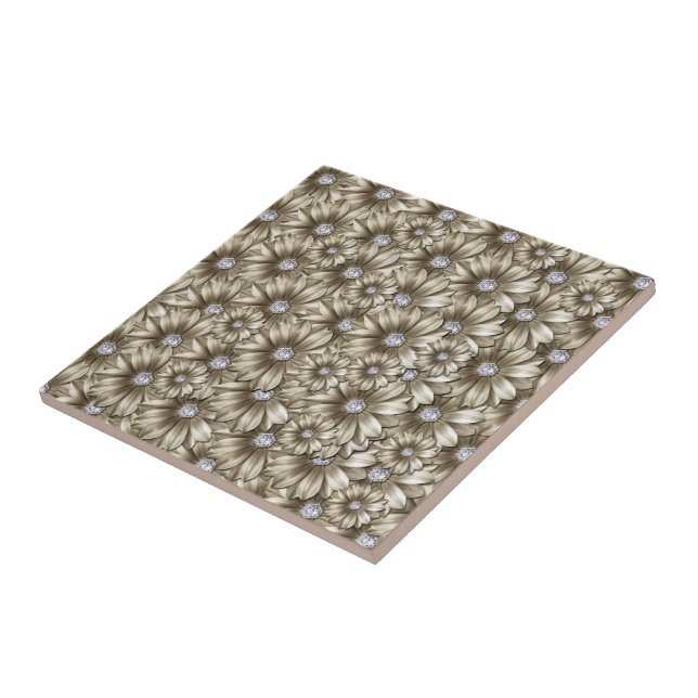 Azulejo De Cerâmica Diamond Flowers Cerâmica Azulejo - Luxo (Lateral)