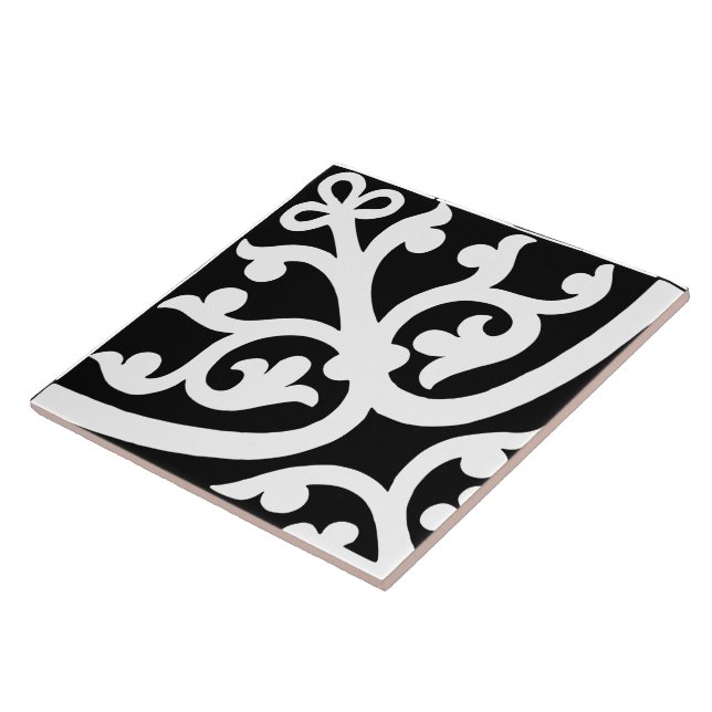 Azulejo De Cerâmica Diamond Oriented Stylish Abstract Black & White (Lateral)