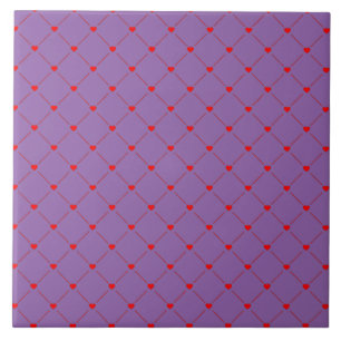 Azulejo De Cerâmica Diamond Shaped Red Heart & Line Art