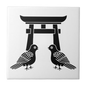 Azulejo De Cerâmica Diante das pombas e Torii