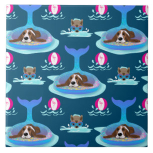 Azulejo De Cerâmica Dias Cães De Verão