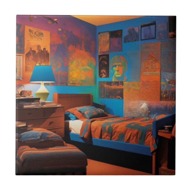 Azulejo De Cerâmica Dias de luz negra (Frente)