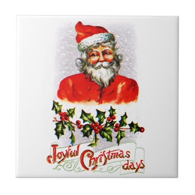 Azulejo De Cerâmica Dias de Natal alegres (Frente)