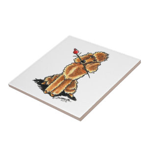 Azulejo De Cerâmica Dias de os namorados Apricot Poodle Sweetheart