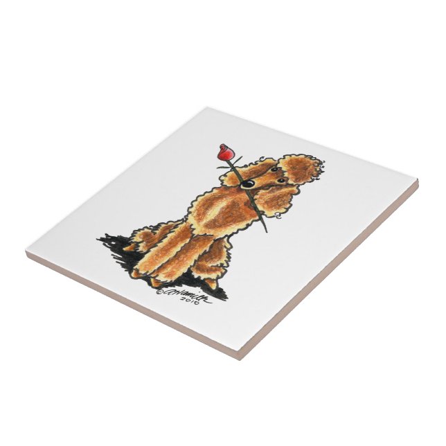 Azulejo De Cerâmica Dias de os namorados Apricot Poodle Sweetheart (Lateral)