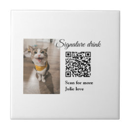 Azulejo De Cerâmica Digitalização de bebida de assinatura Código QR ad