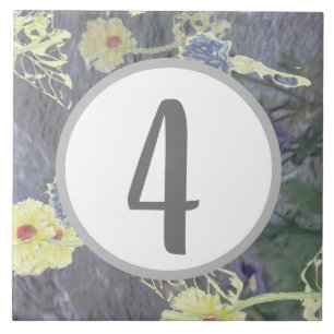 Azulejo De Cerâmica Dígito Solteiro da Casa WildflowerMenagerie Número