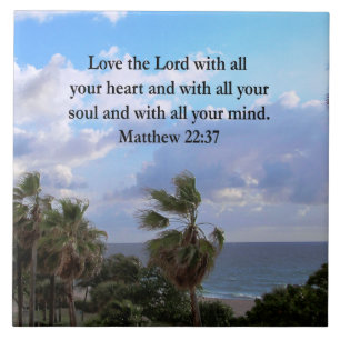 AZULEJO DE CERÂMICA DIMENSÃO DE INSPIRING MATTHEW 22:37 VERSO