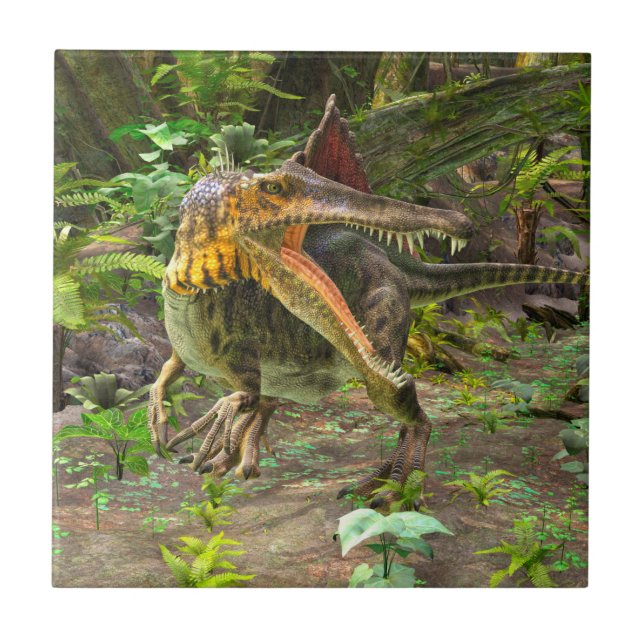 Azulejo De Cerâmica Dinosaur Spinosaurus (Frente)