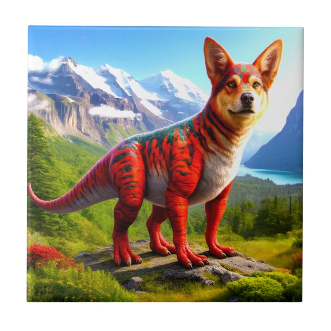 Azulejo De Cerâmica Dinossauro Canino (Frente)