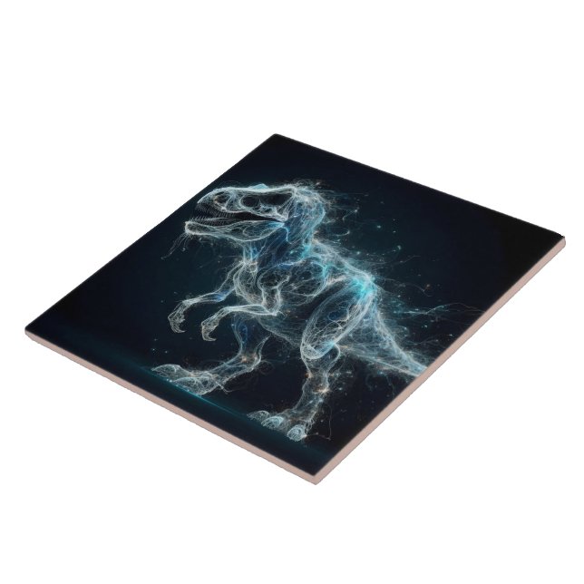 Azulejo De Cerâmica Dinossauro Eetéreo em Um Contexto Místico (Lateral)