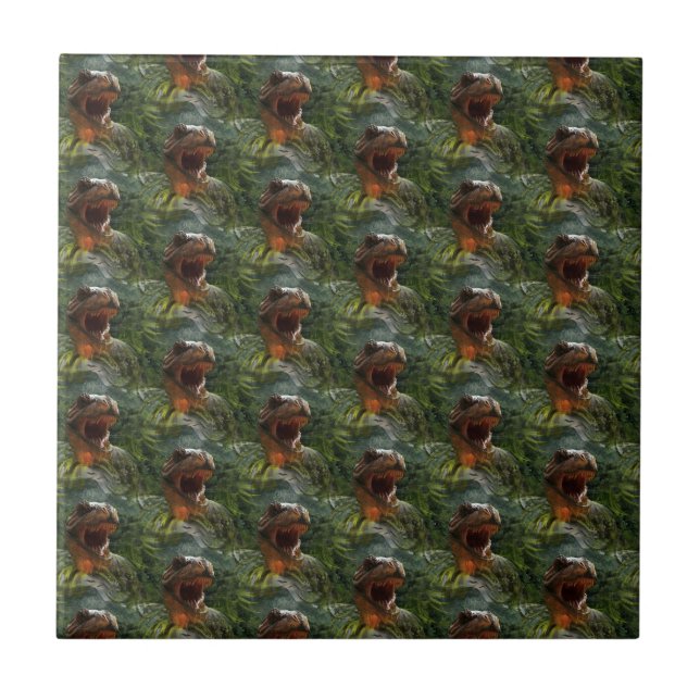 Azulejo De Cerâmica dinossauros jurássicos (Frente)